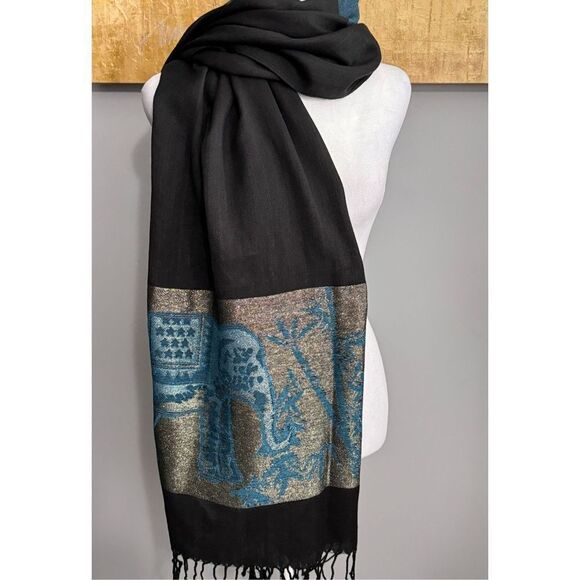 Pashmina Scarf/Wrap Elephants - Picture 1 of 10